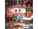 The story of Lazarus and the rich man of Luke 15 - a wall fresco in a monastery in Rila, Bulgaria